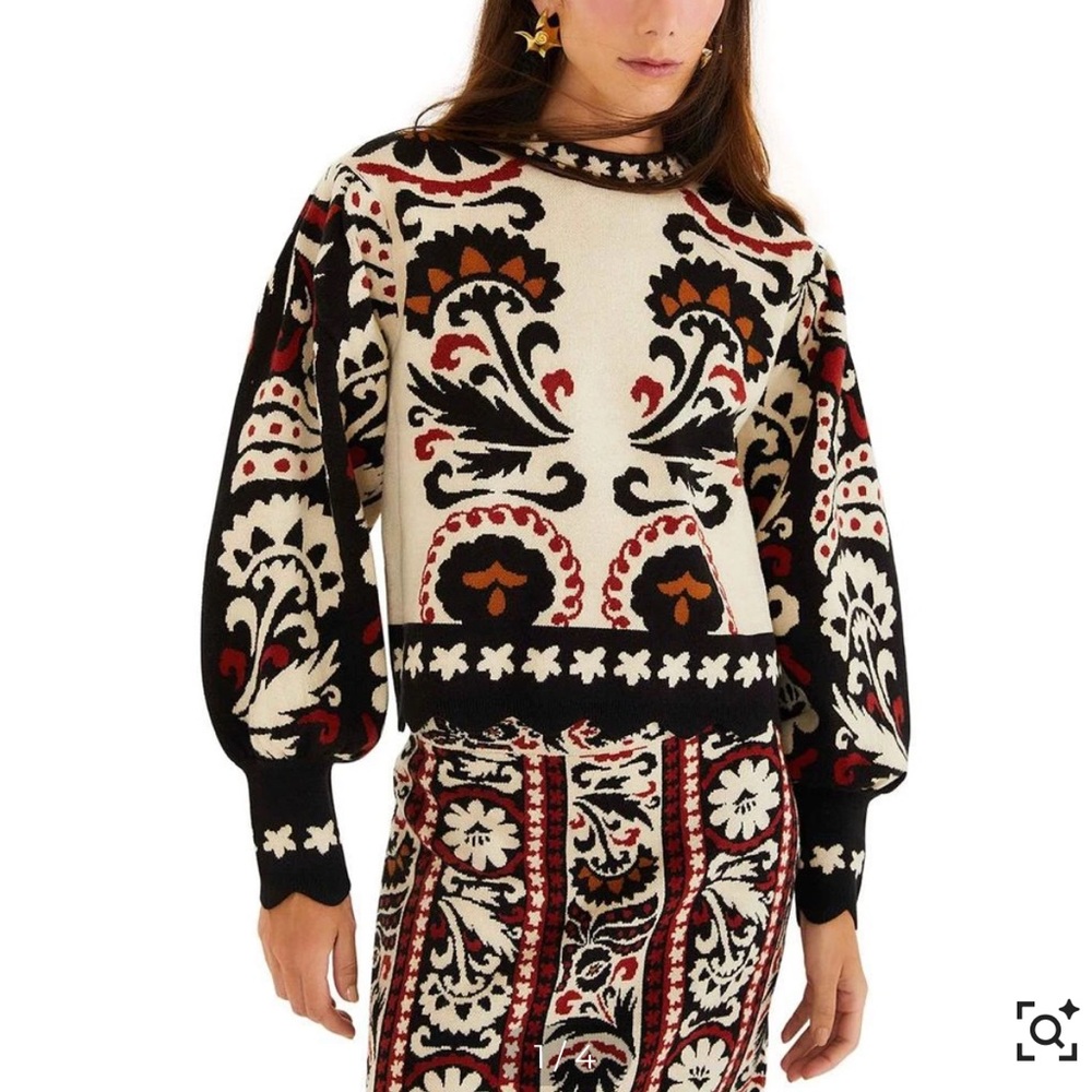 Farm Rio Winter Tapestry Sweater
